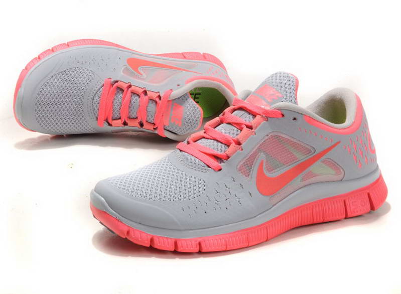 Nike Free run Womens Shoes 5.0 breathable Gray Red (1)